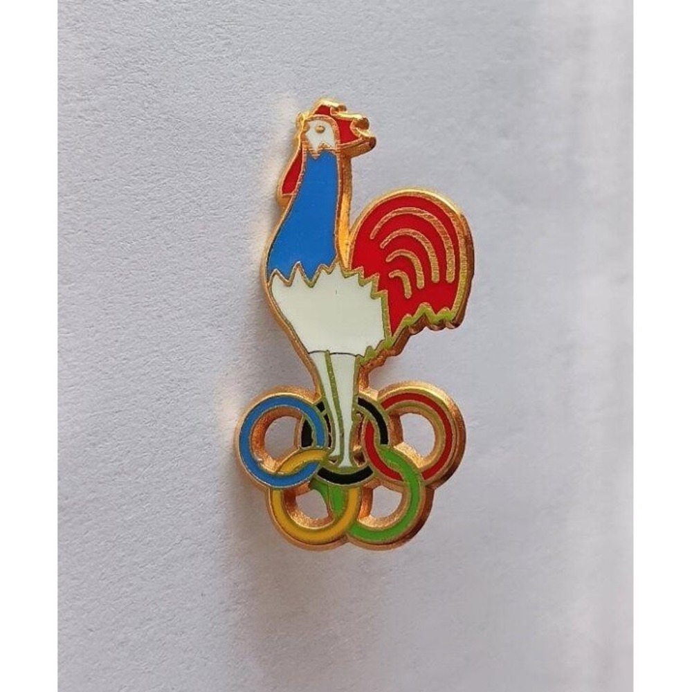 1980s Fraisse France NOC Olympics Pin Olympic Games Enamel Rooster